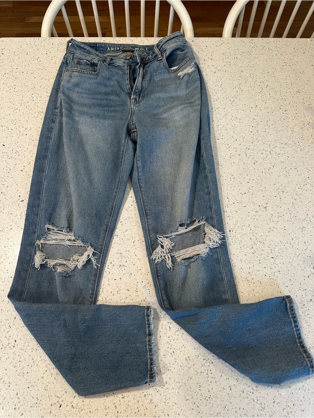 American Eagle Distressed Mom Jeans